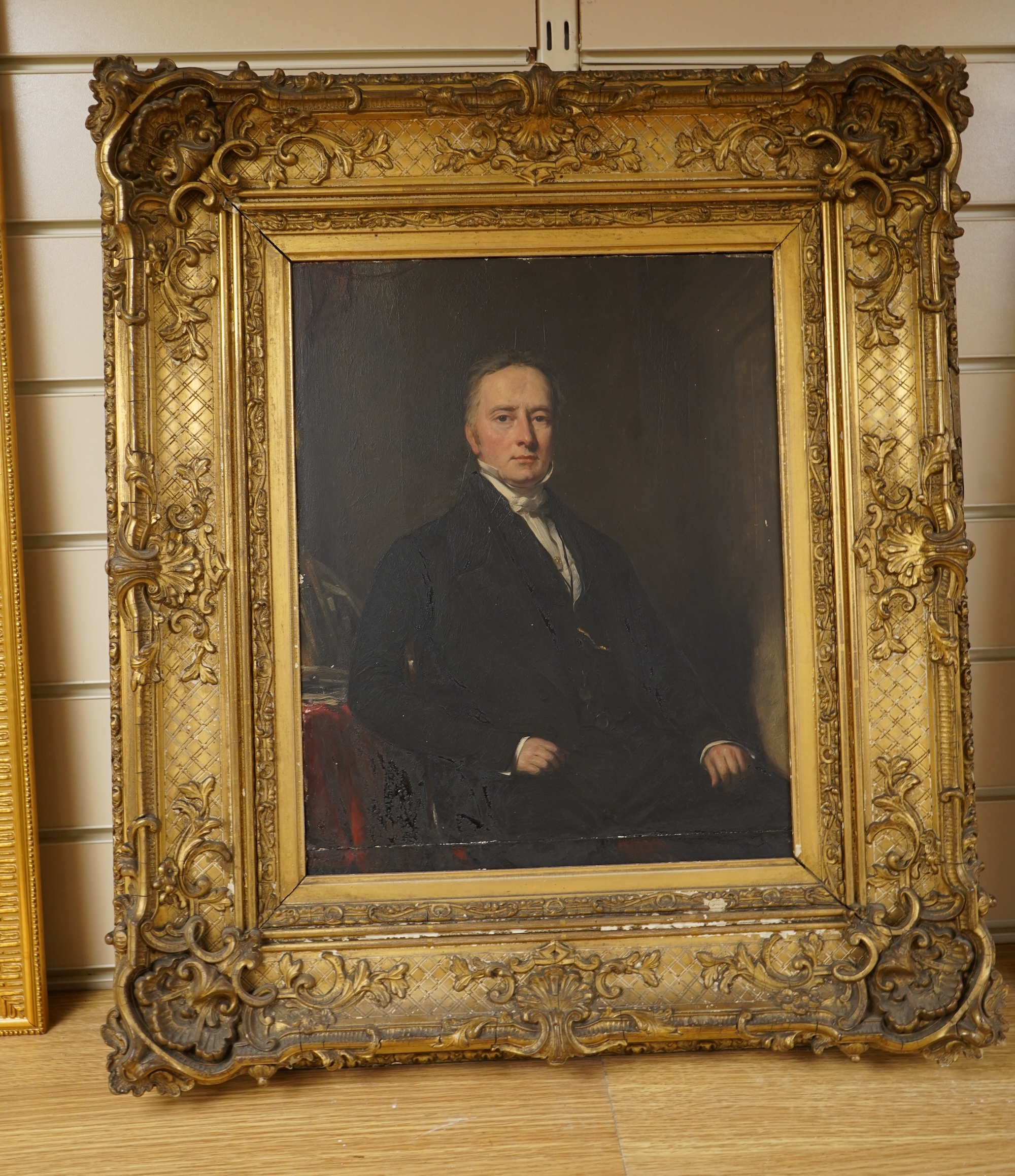 Victorian School, Portrait of gentleman from the Bickersteth family, oil on mill board, 37 x 29cm, ornate gilt frame